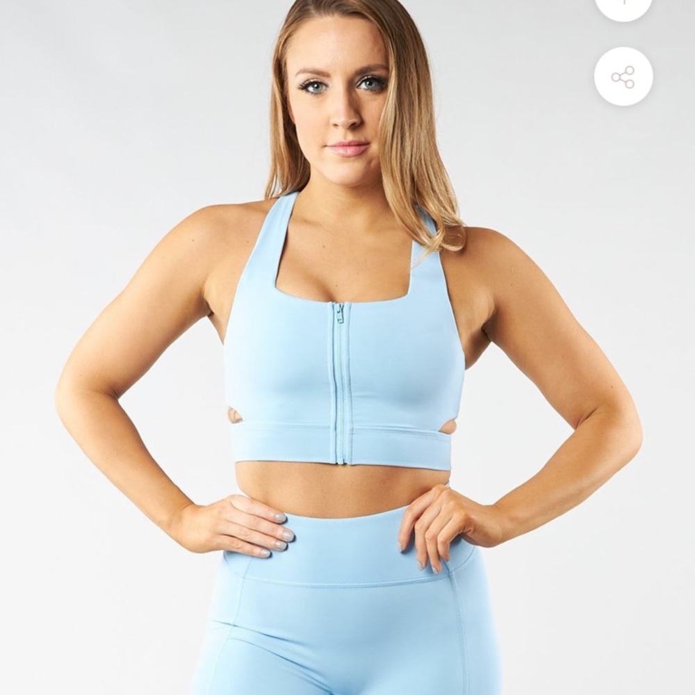Buff bunny Blizzard Zip Up Sports Bra - Frost